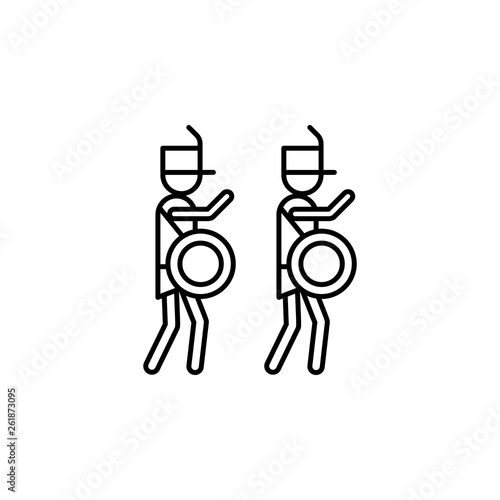 marching band, drums icon. Element of carnival and amusement icon. Thin line icon for website design and development, app development. Premium icon