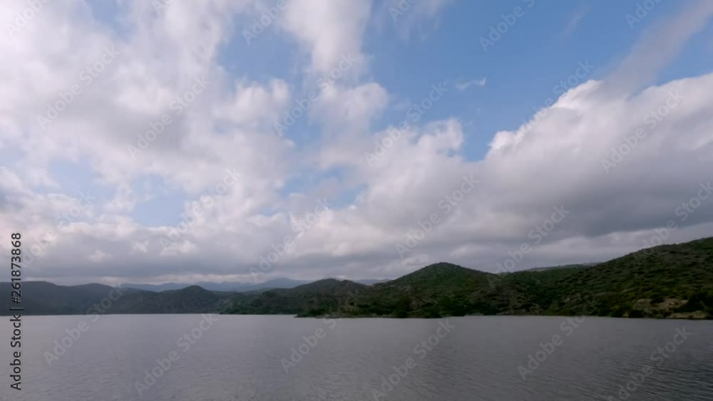 Timelapse of clouds passing over a lake in Cyprus Timelapse of clouds passing over a lake in Cyprus