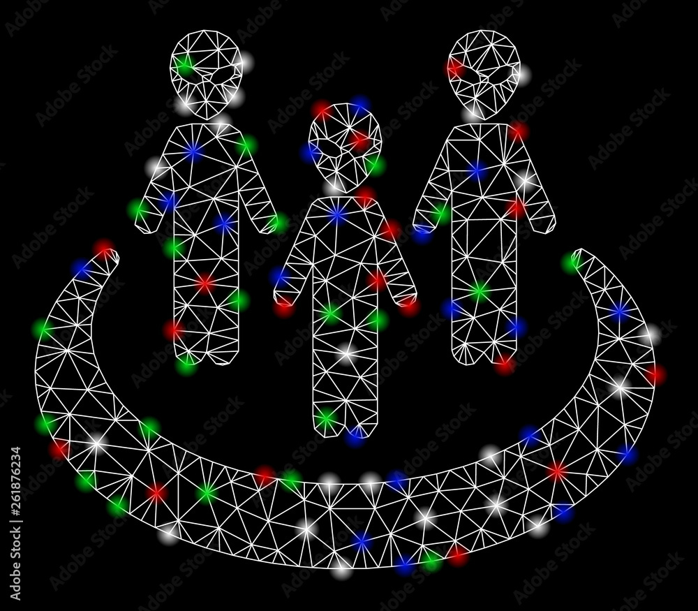 Bright mesh alien community with glare effect. White wire carcass polygonal mesh in vector format on a black background. Abstract 2d mesh designed with polygonal grid, dots, colorful glare spots. Bright mesh alien community with glare effect. White wire carcass polygonal mesh in vector format on a black background. Abstract 2d mesh designed with polygonal grid, dots, colorful glare spots.