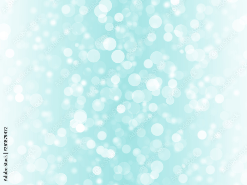Blue blur abstract background. Bokeh colorful glows sparkle beautiful Valentines Day concept. Abstract white Bokeh circles for Christmas background.