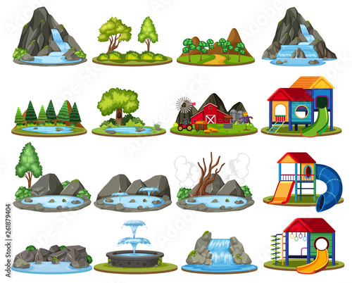 Set of island for decoration