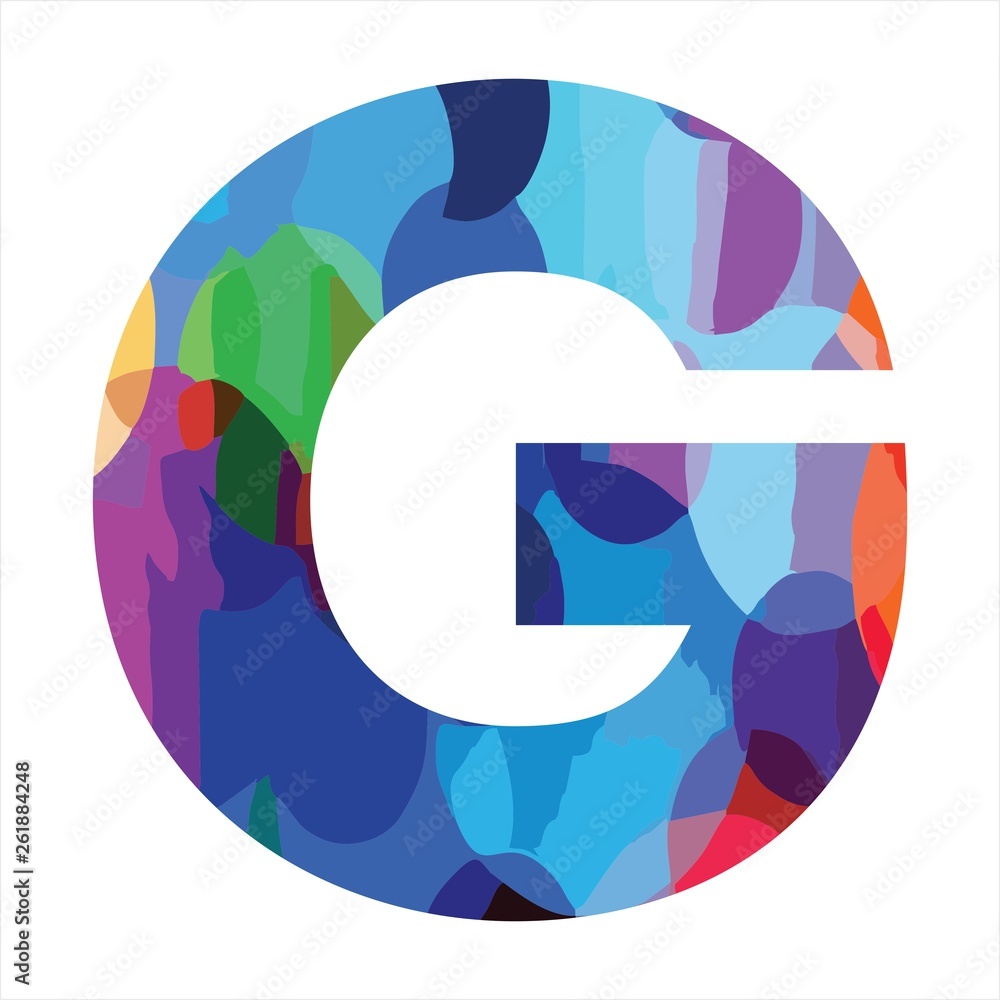 G initials colourful funny logo G initials colourful funny logo