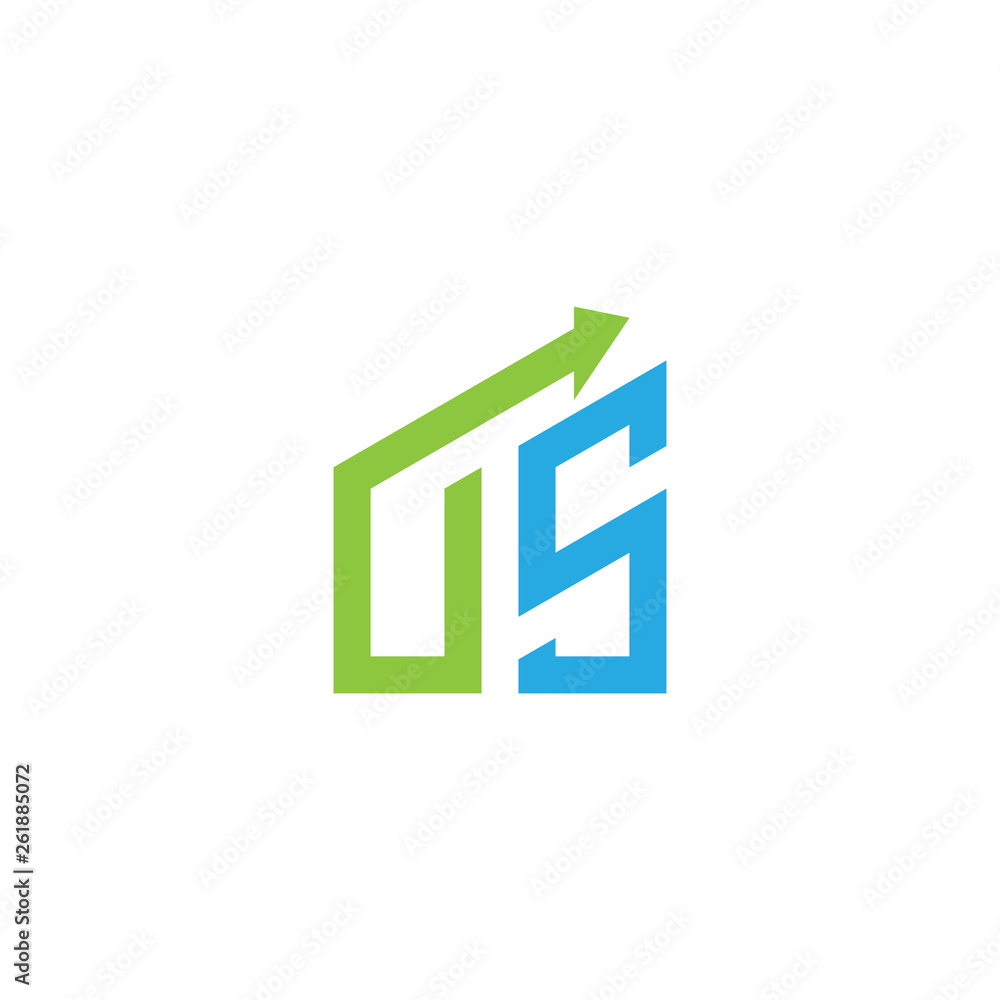 initial letter logo with growing arrows initial letter logo with growing arrows