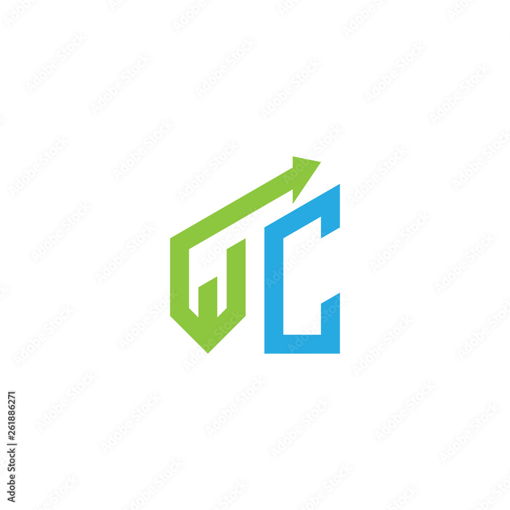 initial letter logo with growing arrows initial letter logo with growing arrows