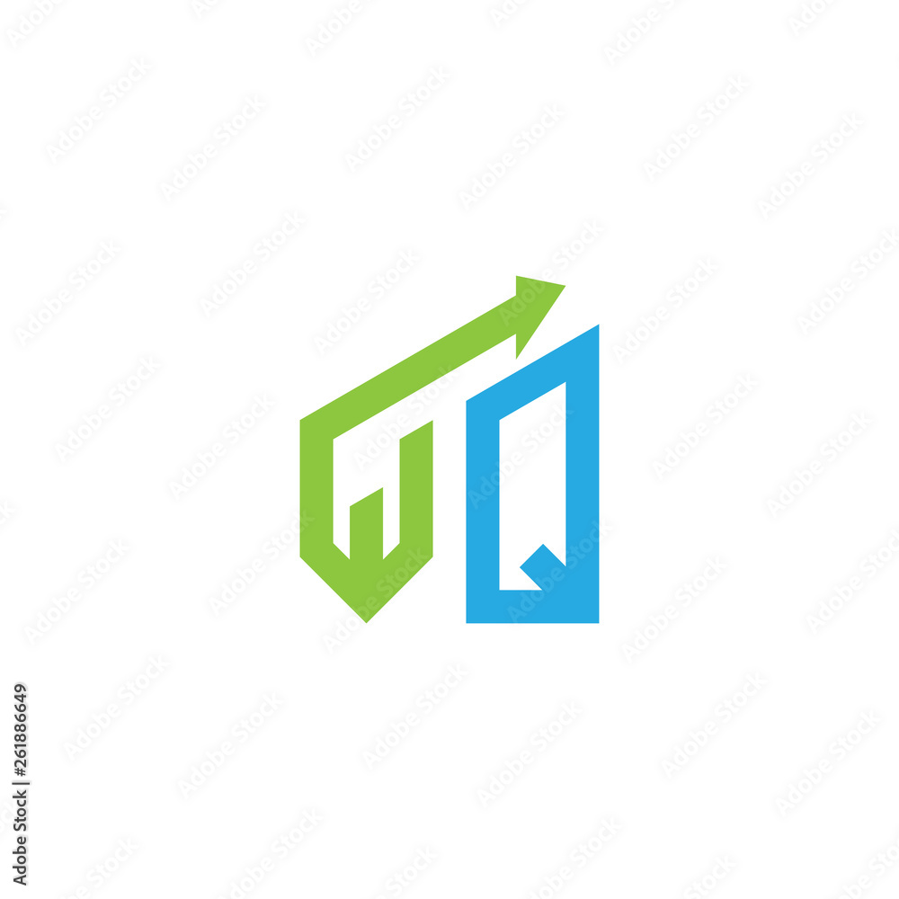 initial letter logo with growing arrows initial letter logo with growing arrows