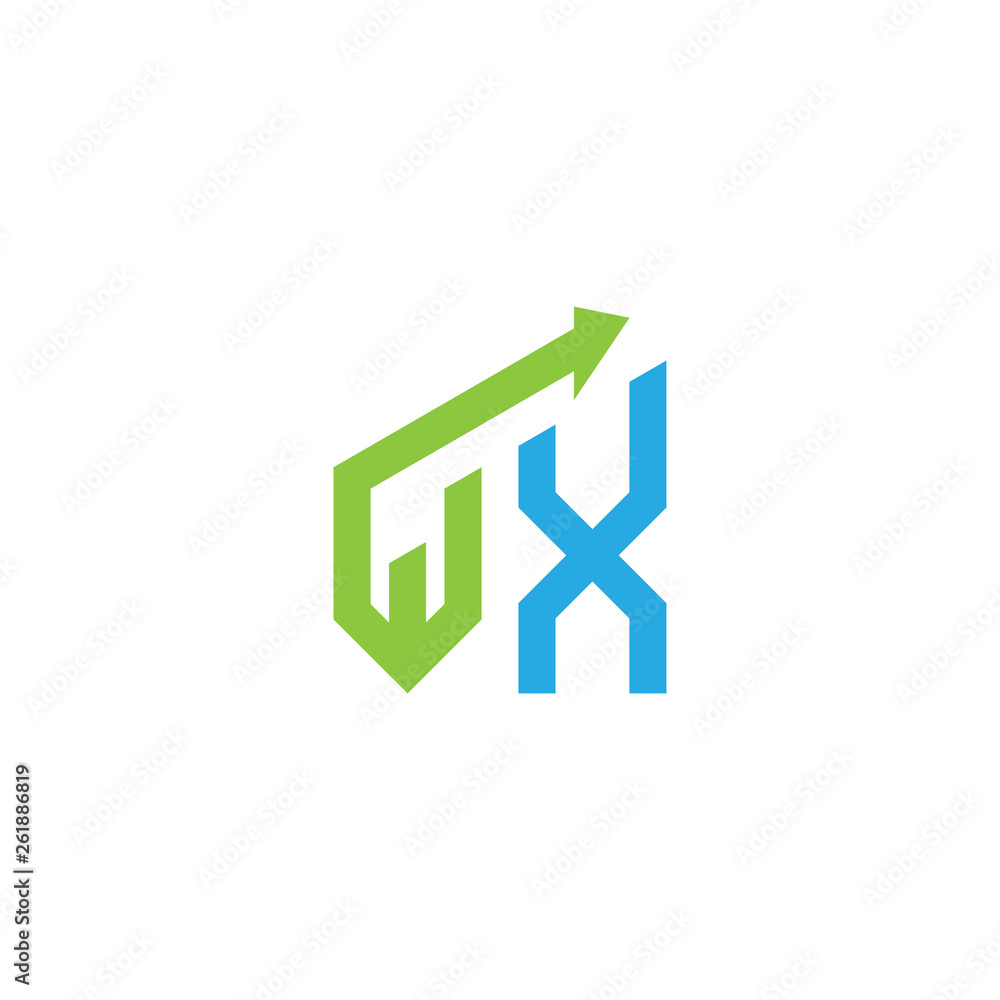 initial letter logo with growing arrows initial letter logo with growing arrows