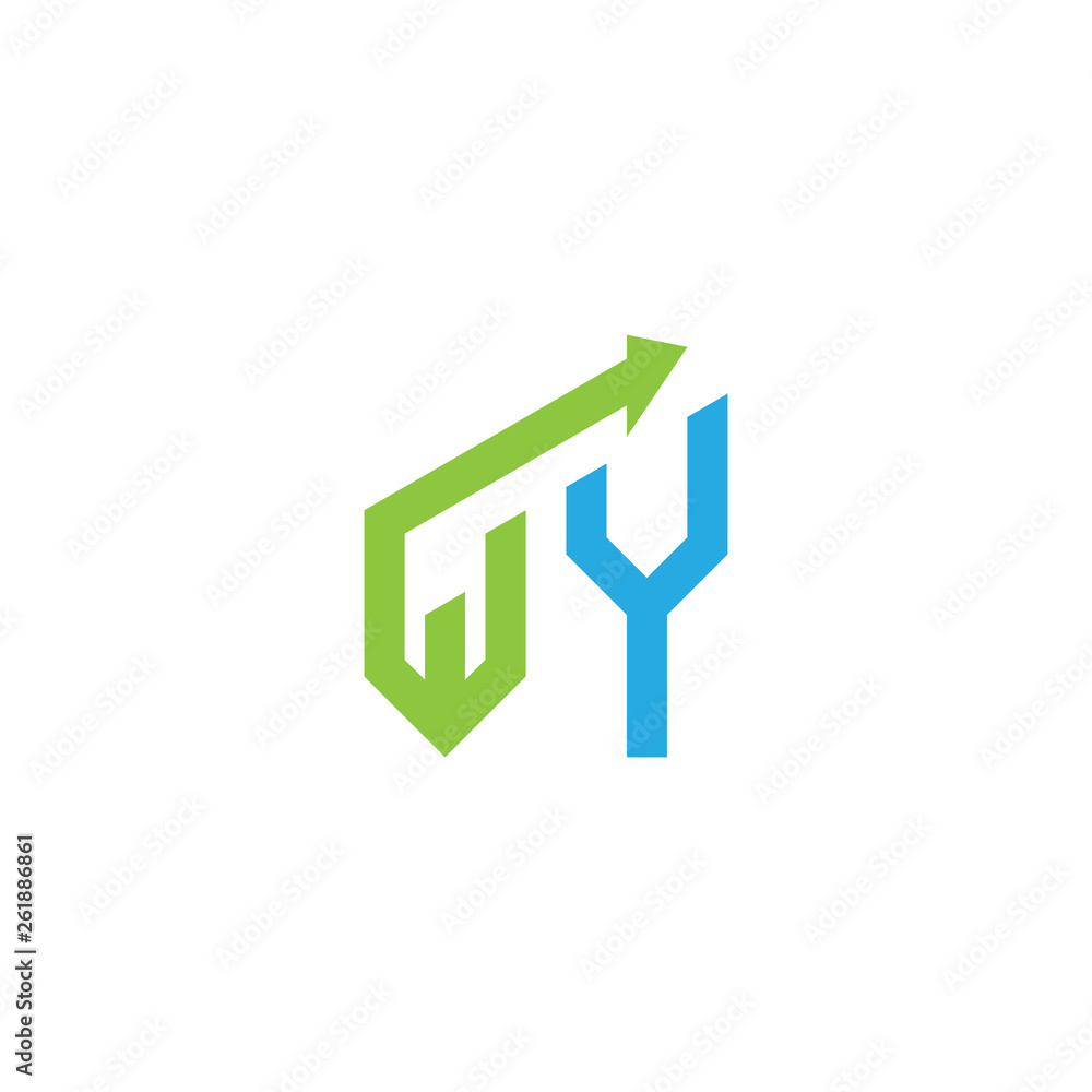 initial letter logo with growing arrows initial letter logo with growing arrows