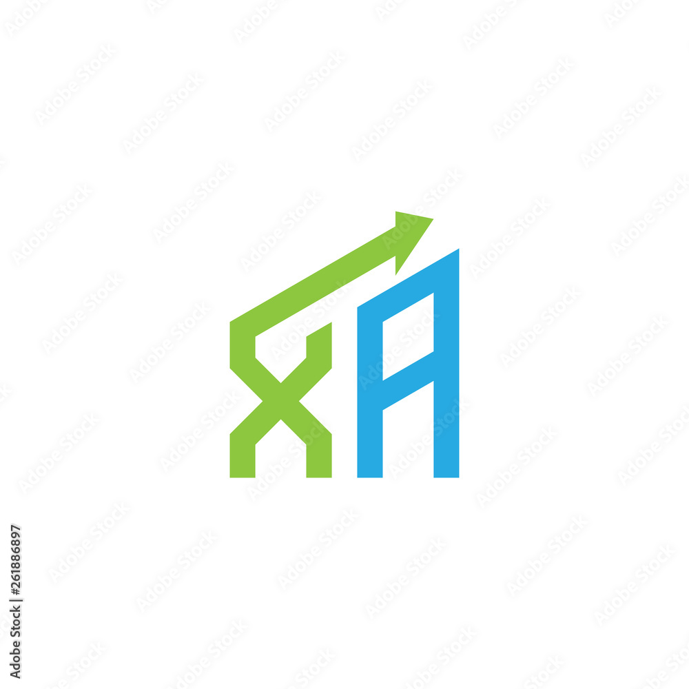 initial letter logo with growing arrows initial letter logo with growing arrows