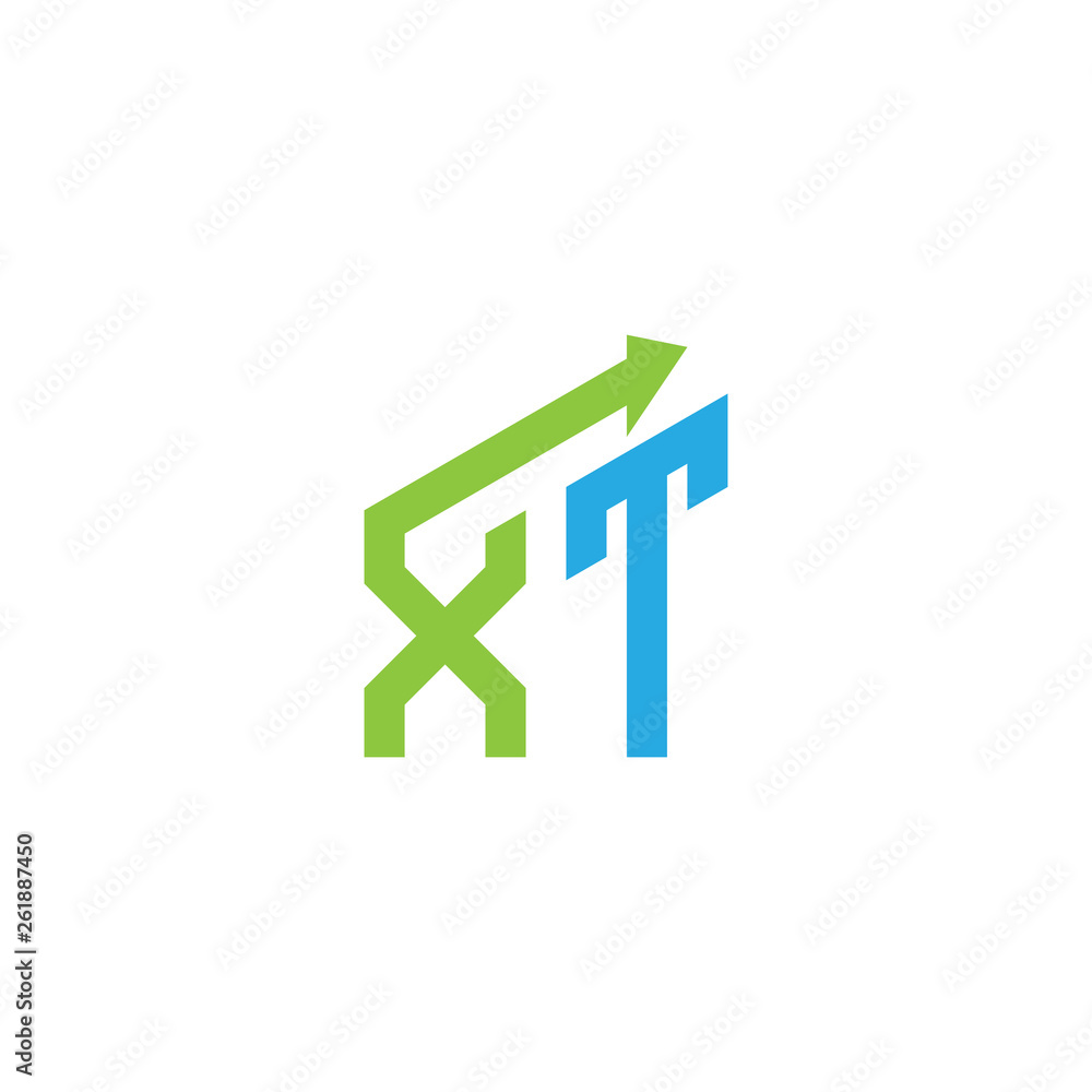 initial letter logo with growing arrows initial letter logo with growing arrows