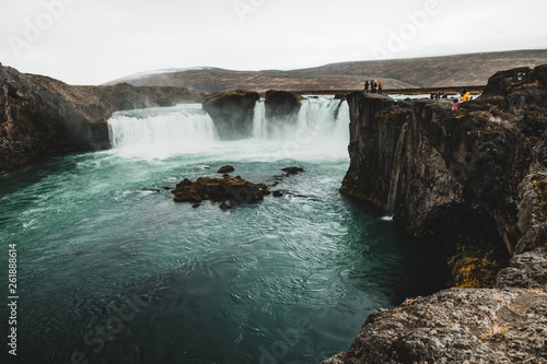 Picturesque and famous Godafoss waterfall  Iceland. Nordic nature