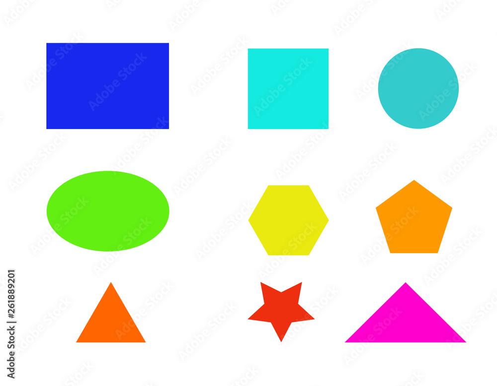 set of flat geometric shapes, geometric figures set of flat geometric shapes, geometric figures