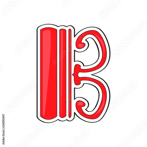 Isolated tenor clef. Comic musical note. Vector illustration design