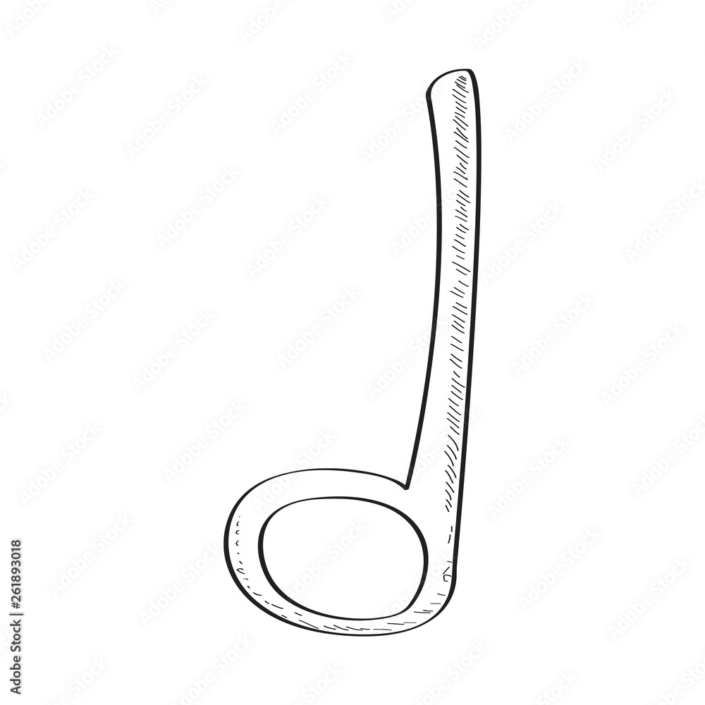 Isolated comic half note sketch. Vector illustration design Isolated comic half note sketch. Vector illustration design