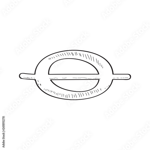 Isolated comic whole note sketch. Vector illustration design