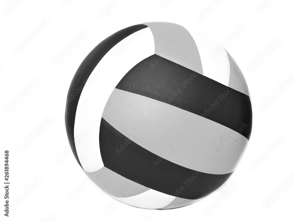 Black, grey and white sport volleyball ball for play on white background. Mock up. Isolated Black, grey and white sport volleyball ball for play on white background. Mock up. Isolated