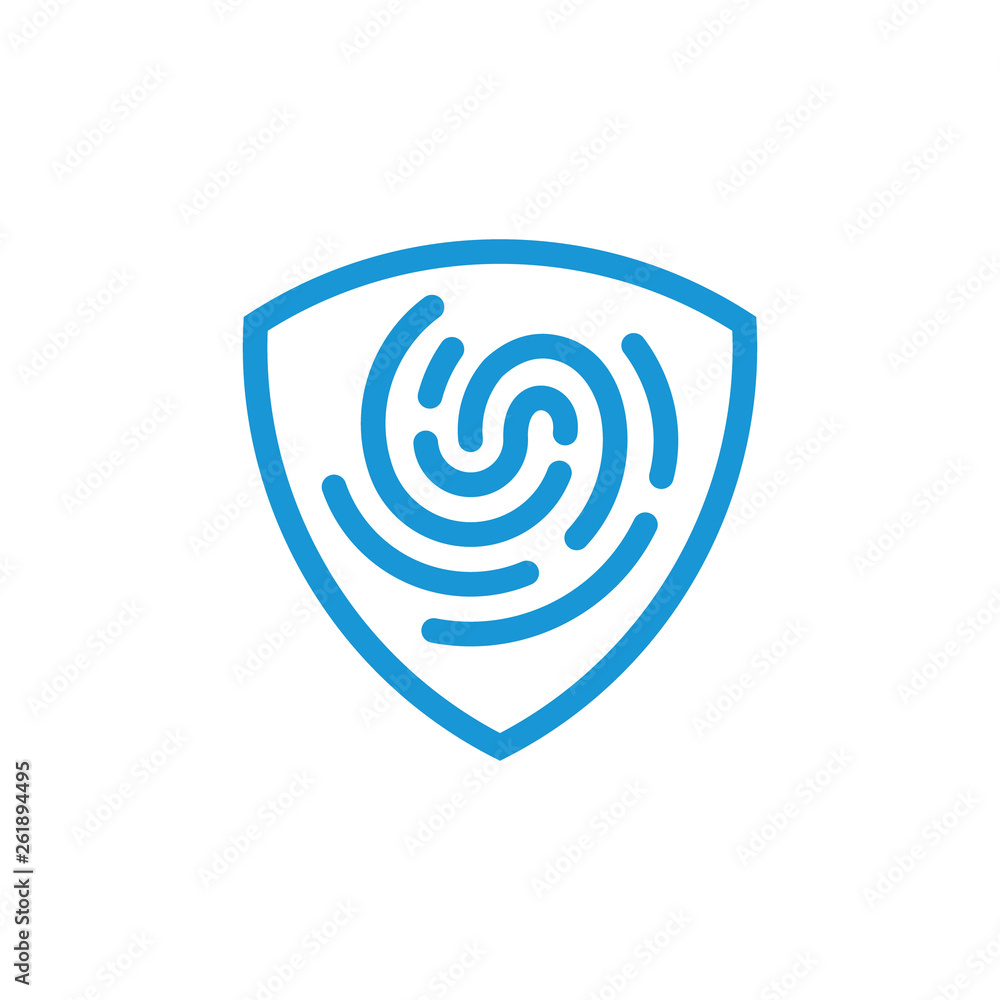 fingerprint icon, Security Shield & finger print logo, id, fingerprint