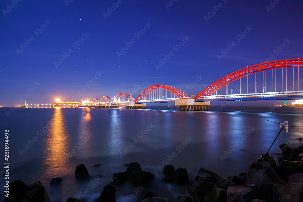 Fototapeta premium cargo terminals in the evening