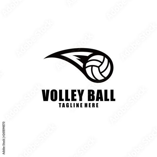Volley Ball Flat Logo Template
