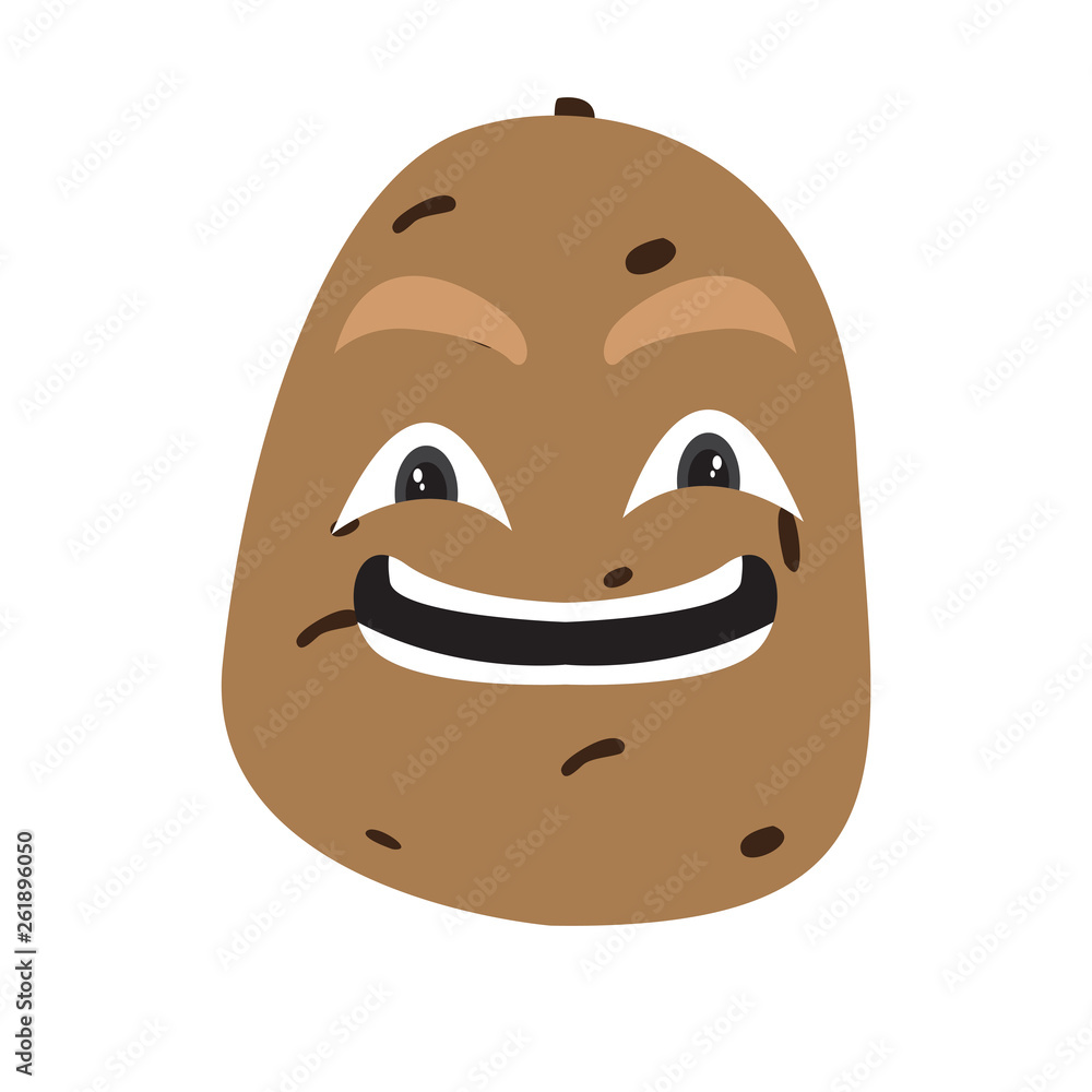 Obraz premium Happy potato cartoon image. Vector illustration design
