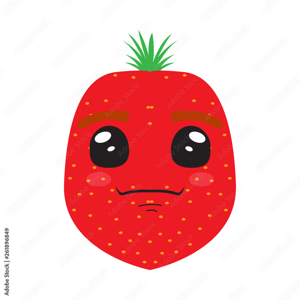 Obraz premium Cute strawberry cartoon image. Vector illustration design