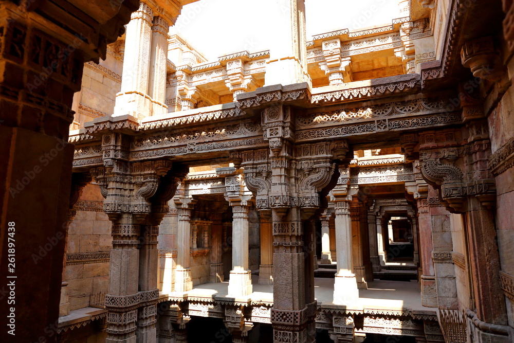 Adalaj Stepwell is a Hindu building in the village of Adalaj near Ahmedabad in the Indian state of Gujarat. Adalaj Stepwell is a Hindu building in the village of Adalaj near Ahmedabad in the Indian state of Gujarat.