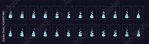 Smoke animation. Smoke explosion effect. Sprite sheet for game, cartoon or animation