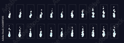 smoke animation sprite sheet or animation frames icons. Use in game, motion graphic, animation or something else. Vector illustration. photo