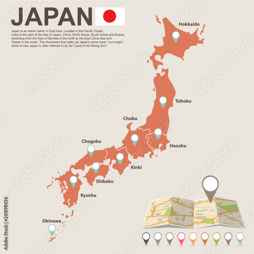 Japan map - Vector