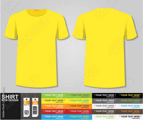 Blank t-shirt template. Front and back