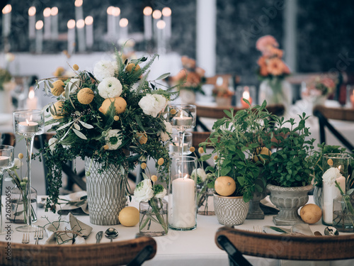 Wedding decoration at beautiful wedding venue