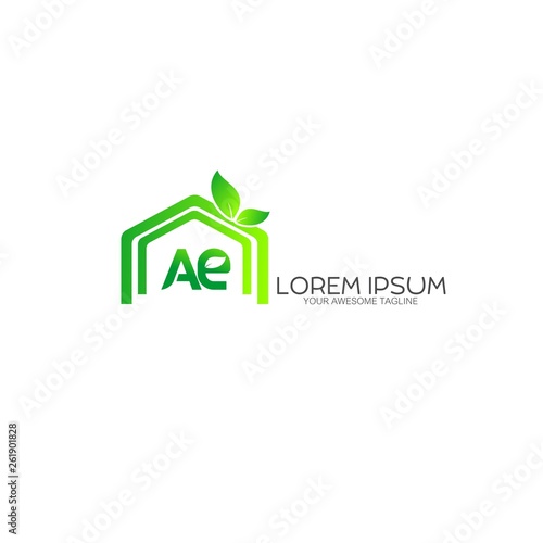 Letter eco green Logo Hexagon Design template