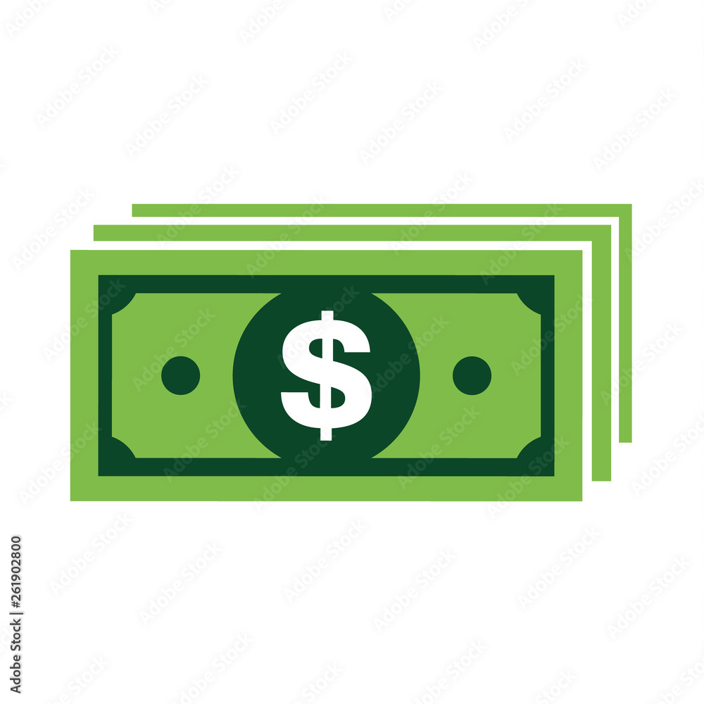 Modern dollar sign vector. Paper money symbol isolated on white background Modern dollar sign vector. Paper money symbol isolated on white background