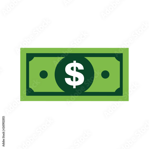 Modern dollar sign vector. Paper money symbol isolated on white background
