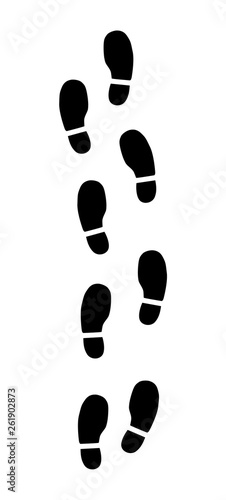 Modern design shoes foot step icon on white background