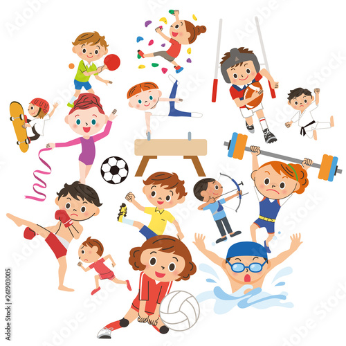 楽しくスポーツをしている人々