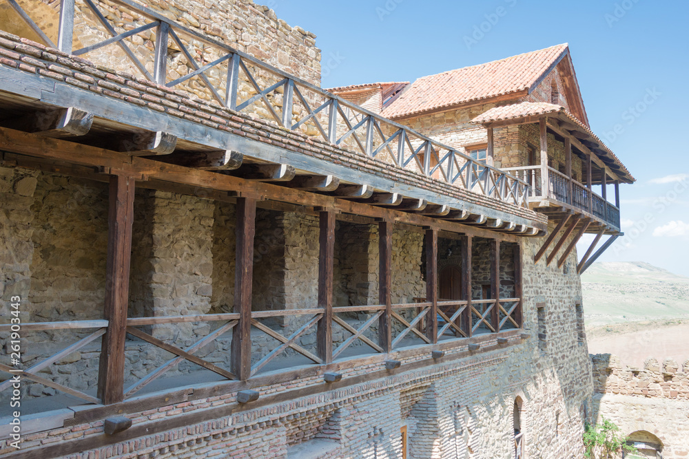 Kakheti, Georgia - Jul 20 2018: David Gareja monastery complex. a famous historic site in Kakheti, Georgia. Kakheti, Georgia - Jul 20 2018: David Gareja monastery complex. a famous historic site in Kakheti, Georgia.