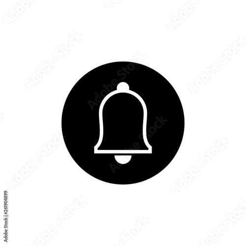 Bell Icon in trendy flat style isolated on grey background. Notification symbol for your web site design