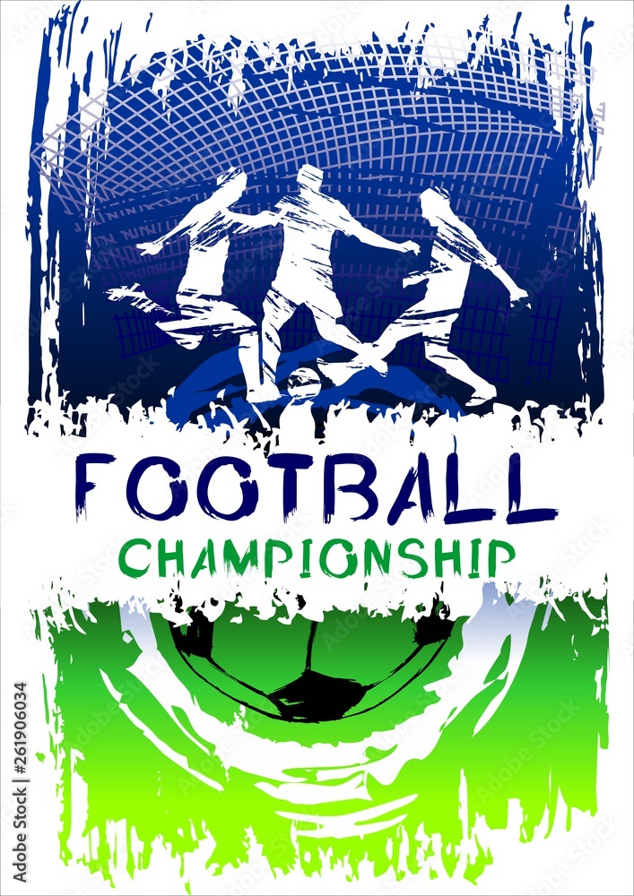 Obraz premium football, soccer player, game, ball, match, splatter, grunge, sport, paint, abstract, active, background, banner, blue, bright modern, championship, competition, cup, design, element, field, soccer, g