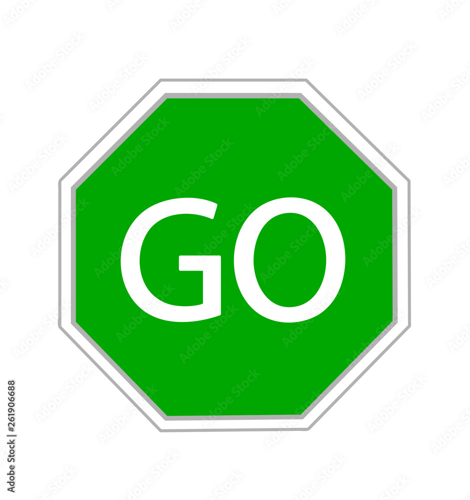 Go sign on white background Go sign on white background
