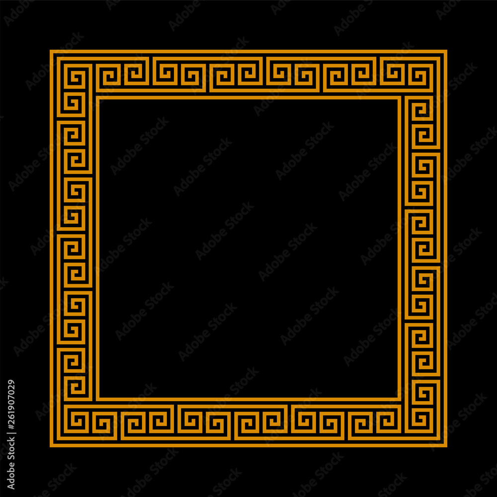 square frame with seamless meander pattern. greek fret repeated motif ...