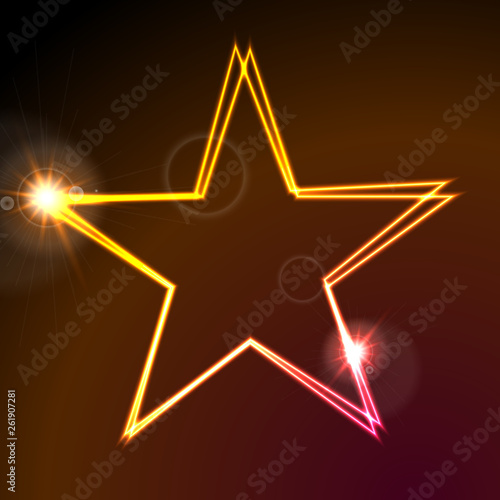 Colorful glowing neon abstract star background