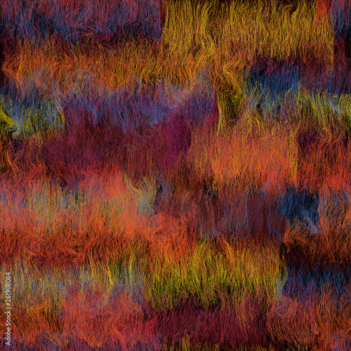Colorful weave grunge striped and wavy seamless pattern