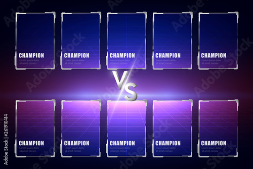 Game moba 5vs5  versus screen design concept. vector illustration eps10