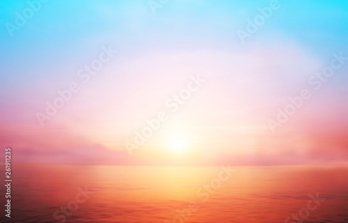 Sunrise horizon cool sea background on horizon tropical sandy beach  relaxing outdoors vacation
