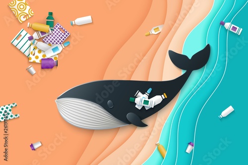 Whale swallowed the plastic garbage, it is thrown ashore Environmental pollution