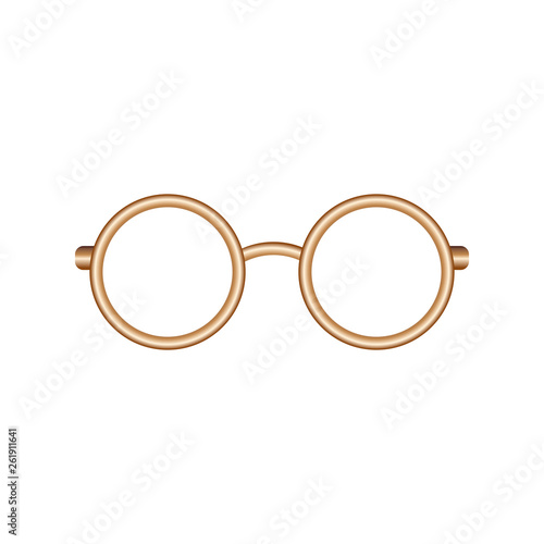 golden glasses vector icon