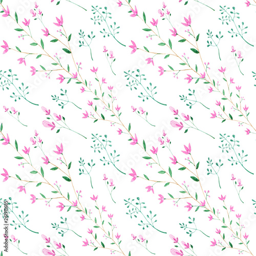 Seamless floral pattern for decoration of textiles  paper and more