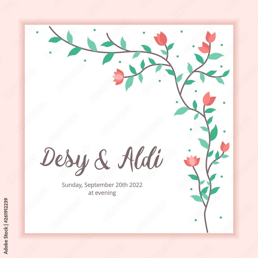 Floral frame wedding invitation card template Floral frame wedding invitation card template