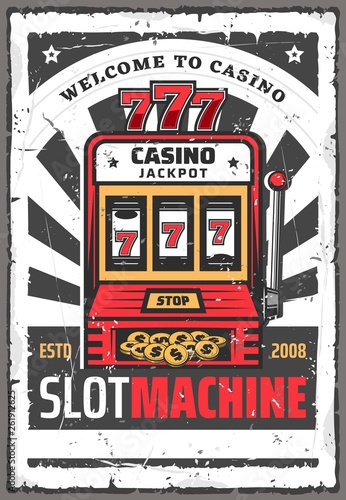 Slot machine with win jackpot 777. Casino game