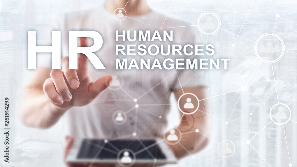 Human resource management, HR, Team Building and recruitment concept on blurred background. Human resource management, HR, Team Building and recruitment concept on blurred background.